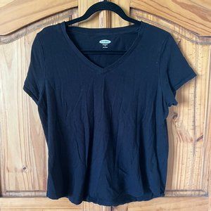 Old Navy Women’s V-Neck T-Shirt – Black, Everyday Basic Tee (M)